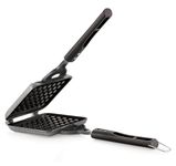 PANCA Non-Stick Waffle Pancake Maker | Waffles at Home | Gas Compatible Super Heavy Thickness | Flip & Lock Design