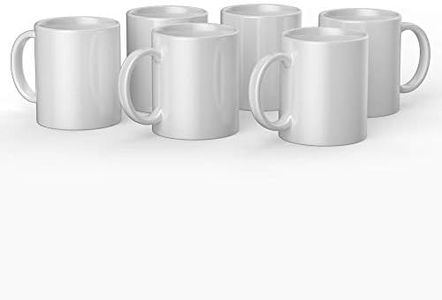 Cricut Taza de cerámica, 340 ml Blancas de 355 ml (12 onzas) 6 Tazas de sublimación de Tinta Usar Mug Press Infusible Ink 2008942, White, 6 Unidad (Paquete de 1)