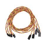 uxcell 5pcs 3-Pin Servo Extension Cable Cord Connector Twist Wire Male to Female 22AWG 60-Cores Servo Receiver Wire