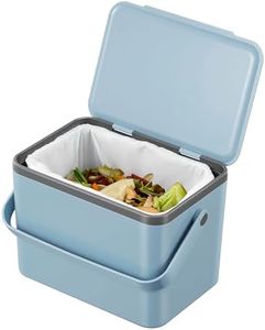 EKO Food Waste Compost Bin, Kitchen Countertop Food Waste Caddy, Titanium Blue, 4 Litre