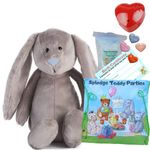 Grey Bunny Rabbit Plush Soft Toy 16"/40cm - Build Make Your own Teddy Bear Kit with Voice Recorder - no sew - Easter Gift