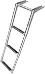 Amarine-made 3 Step Telescoping Swim Marine Boat Ladder Stainless with Built in Handle