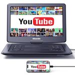 GOnavidio 17.9" Portable DVD Player with 15.6" Large Screen, Support HDMI Input, AV Out, 1600x900 HD Resolution, 6 Hours Rechargeable Battery, Sync Screen, Region Free, USB/TF Card, Last Memory
