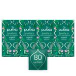 Pukka Herbs | Breathe In Organic Herbal Tea Box | Mint, Eucalyptus, Ginger, Honey | Perfect For Everyday Support | Caffeine Free | 4 Packs | 80 Plant Based Biodegradable Tea Bags