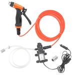 High Pressure Car Washer Pump: Portable Car Cleaning Washer Pump Kit 80w 130PSI 12v Water Pump with Spray Gun 19.7IN Pipe for Door Window Home Garden Car Tire Cleaning