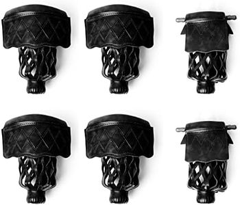 GSE Set of 6 Heavy Duty PU Leather Billiard Pool Table Pockets, Billiard Pool Table Accessories (Black - Diamond)