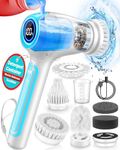 Electric Cleaning Brush, 9-in-1 Electric Spin Scrubber with Dual-Speed & Spray Tank, USB Rechargeable Scrubbing Brush for Bathroom, Tiles, Floors & Home Cleaning