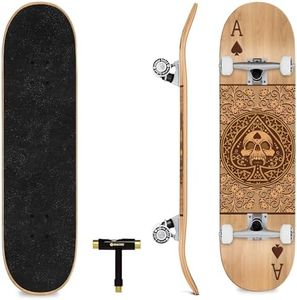 Skatro - Pro Skateboard 31" Complete Skateboard. Skate Board Ages: Adults, Boys, Girls, Beginners, and Kids Pocket Aces Wood