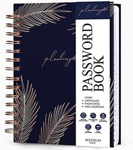 PLANBERRY Password Book Premium – Alphabetized Internet Address Organizer with A-Z Tabs – Website & Computer Password Keeper with Alphabetical Tabs – 6.2x7.7″, Hardcover (Royal Blue)