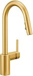 Moen 7565BG Align One-Handle Modern Kitchen Pulldown Faucet with Reflex and Power Clean Spray Technology, Brushed Gold, 3.80x24.60x12.10
