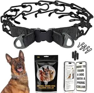 Prong Collar for Dogs - No Pull Choke Collar for Dogs, Pinch Collar for Dogs, Adjustable Quick Release Dog Training Collar for Small, Medium, Large Breed Sizes - Stainless Steel Metal Dog Choker Chain