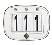 LeMieux Diamante Saddle Pad Number Holder in White - Durable Leather Material - Attaches Easily with a Strong Fixing Pin - One Size