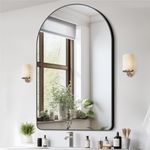 CIVENO Arched Mirror, 30"x48" Black Arched Mirror, Aluminum Alloy Metal Frame Arch Bathroom Mirror, Wall Mounted Mirror for Bedroom, Living Room, Entryway