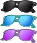 KALIYADI Polarized Sunglasses for Men and Women Matte Finish Sun glasses Color Mirror Lens UV Blocking (3 Pack)