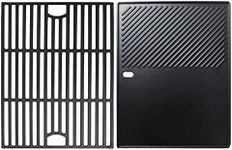 Uniflasy Cast Iron Cooking Grates & Griddle for Nexgrill, Kenmore, Members Mark, Uberhaus, Uniflame - Rectangular, Griddle Plate