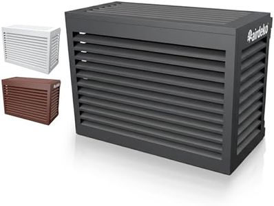 airdeko Mini Split Air Conditioner Covers for Outside Units - Anti-Theft Sturdy Aluminum AC Cover for Mini Split System Outdoor Condenser - Fits Over 24000 BTU - Charcoal Grey