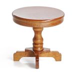 Odoria Dollhouse Side Table Miniature: 1/12 Scale End Table Round for Living Room Vintage - Mini Bedroom Furniture - Tiny Wood Table with Pedestal Brown