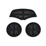 MINI F55 F56 Car Cup Coaster, 3PCS Universal Non-Slip Cup Holders Embedded in Ornaments Coaster for Mini Cooper Hatchback F55 F56(Union Jack Black)