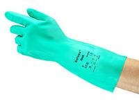 Ansell AlphaTec 37-675 Chemical Resistant Gloves, High-Performance Nitrile Compound, Strong Protection against Acids and Solvents, Food Approved, Industrial Safety Gloves, Green, Size XS (12 Pairs)