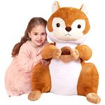 IKASA Giant Squirrel Stuffed Animal Plush Toy,60cm Large Cute Jumbo Soft Toys,Huge Big Size Fluffy Plushy Fat Gigantic Plushie,Gifts for Kids