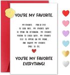 Lovely Valentines Day Card for Him Her, Love Expression, Romantic Valentines Day Card for Husband, BF, Fiance, Wife, GF or Fiancee, Valentines Day Gifts, Best Birthday Anniversary Card Gifts for Men or Women, You're My Favorite Everything