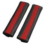 uxcell Motor Detachable Fastener Red Black Seatbelt Cover Pad Pair