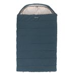 Outwell Campion Lux Double Sleeping Bag, 3-Season Premium Camping Bag with Built-In Pillow, 2-Way Zip, Comfort Hood & Insulated Design for Camping, Hiking, Campervan & Outdoor (Blue)