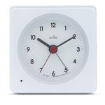 Acctim Barber Analogue Alarm Clock Smartlite® Crescendo Easy Set Alarm White