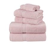 La Maison 100% Egyptian Cotton 600GSM Superior Towel Bale Set Hand Towel Bath Towel 6 Piece Super Soft Everyday Use (Soft Pink)