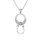 Jewelry Trends Celtic Claddagh Charm Holder Keepsake Sterling Silver Pendant Necklace 18"