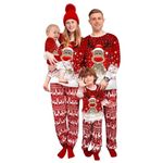 SHAINE Family Matching Christmas Pyjamas Set for Family, Reindeer Pajamas PJs Set Xmas Sleepwear Nightwear for Women Mens Kids Baby