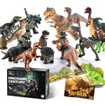 Toy Choi's Dinosaurs Toys for Kids, 20 Packs Dinosaur Figure Play Set with Educational Dinosaur Book, Realistic Plastic Dinosaurs with Baby Dino Eggs, Birthday Gifts Toys for 3 4 5 6 7 8 Year Old Boys