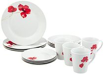 Safdie & Co. HK01927 Set-16Pcs Set, Dinner P 10.5", Salad P 7.5", Bowls 7", Mugs 360ml, White