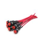 sourcingmap 6pcs Red Round Head 2-Wires Horn Push Button Switch for Car