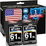 Cartlee Pack of 2 Black Remanufactured 61XL High Yield Ink Cartridges for Deskjet 1000 1010 1050 1510 1512 2000 2050 2510 2540 2542 2543 2549 3000 3050 Officejet 2622 4630 2620 4632 4635