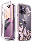 i-Blason Cosmo Series Case for iPhone 14 Pro Max 5G 6.7 inch (2022 Release), Slim Full-Body Stylish Protective Case with Built-in Screen Protector (Purplefly)