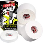 Summum Fit Athletic Tape White Extremely Strong: 3 Rolls + 1 Finger Tape. Easy to Apply & No Sticky Residue. Sports Tape for Boxing, Football or Climbing. Enhance Wrist, Ankle & Hand Protection Now