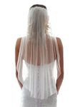 HEREAD 1 Tier Bride Wedding Veil Short Wasit Elbow Length Bridal Tulle Veils with Comb and Cut Edge, White, 1 Count (Pack of 1)