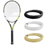 Babolat Pure Aero Plus Tennis Racquet (4 3/8" Grip) Strung with 16g White Babolat Syn Gut at Mid-Range Tension