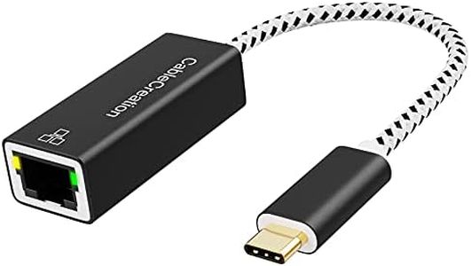 CableCreation USB C to Ethernet Adapter, USB Type C to RJ45 Gigabit Ethernet Adapter 10/100/1000 Mbps, USB to Cat5 Lan Network Converter Compatible with Galaxy S22 Ultra, iPad Pro 2020, MacBook Pro, Chromebook Pixel, Dell XPS 13 Aluminum