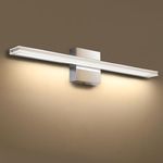 Vanity Lights LED Bathroom Lights 24” Bathroom Vanity Light Bar 14W Wowatt Bathroom Lighting Over Mirror Warm White 2700K Vanity Light Fixture Modern Wall Sconce Lighting Wall Mount Chrome Finished