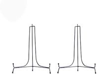 LIONWEI LIONWELI 12inch(2pack) Upgraded Anti-Slip Iron Plate Display Stand Black Easel Display Stand Photo Holder Stand,Displays Picture Frames, Decorative Plates, and Artworks