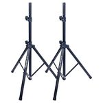 Sound Town 2-Pack Universal Tripod Speaker Stands with Adjustable Height, 35mm Compatible Insert, Locking Knob and Shaft Pin, Black (STSD-71B-PAIR)