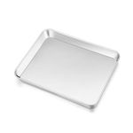 10.4 Inch Toaster Oven Baking Pan, Joyfair Commercial Stainless Steel Small Cookie Tray, for Meat Poultry Vegetable Pizza, Rolled Rim & Mirror Finish, Oven & Dishwasher Safe, Heavy Duty & Durable