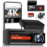 Dash Cam Front and Rear, Veement S80 4k+1080P Dual Dash Camera for Cars, WiFi Mini Car Camera,1.47” Display Dashcam,170°Wide, Night Vision,24H Parking Mode, G-Sensor,Loop Recording, Free 32G Card, App