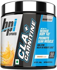 BPI Sports CLA + Carnitine – Conjugated Linoleic Acid – Performance, Lean Muscle – Caffeine Free – For Men & Women – 300 gms– 50 servings – Orange