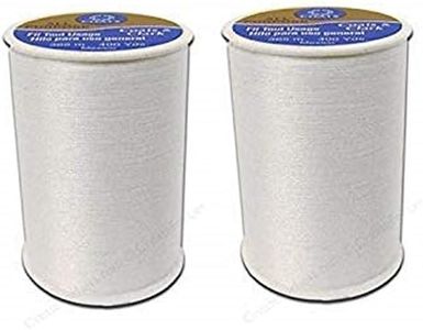 Coats & Clark All Purpose Thread 400 Yards White (One Spool of Yarn) (2 Pack)