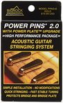 Power Pins 2.0 - Gold Chrome Set with Power Plate Upgrade- Patented Bridge Pin System for Acoustic Guitars- Improved Tone, Amplified Sound, Easier Restringing, and Faster Tuning