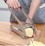 Yasamazing Special Stainless Steel French Fry Cutter with 2 Interchangeable Cutting Blades for Carrots and Cucumbers Stainless Steel Potato chipser Machine for Home Kitchen (Made in India)
