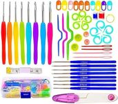 GEMSY Ultimate Crochet Kit | 52Pcs Set for Crafters of All Levels | Hooks, Inch Tape, Cutter, Needles, Yarn, and Accessories | Ideal for Sewing, Weaving, and Hand Knitted Projects | DIY